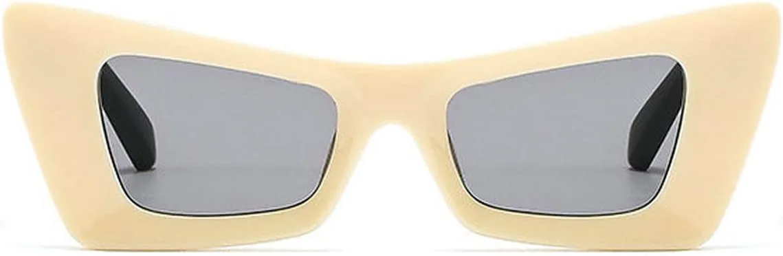 

Солнцезащитные очки COTIA «Кошачий глаз» для женщин, модные винтажные квадратные, мужские, с индивидуальным дизайном, защита от ультрафиолета UV400, Beige