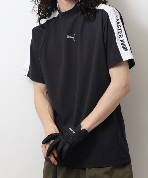 

Футболка с высоким воротником-стойкой, технологичный крой, материал с эффектом стрейч PUMA, черный