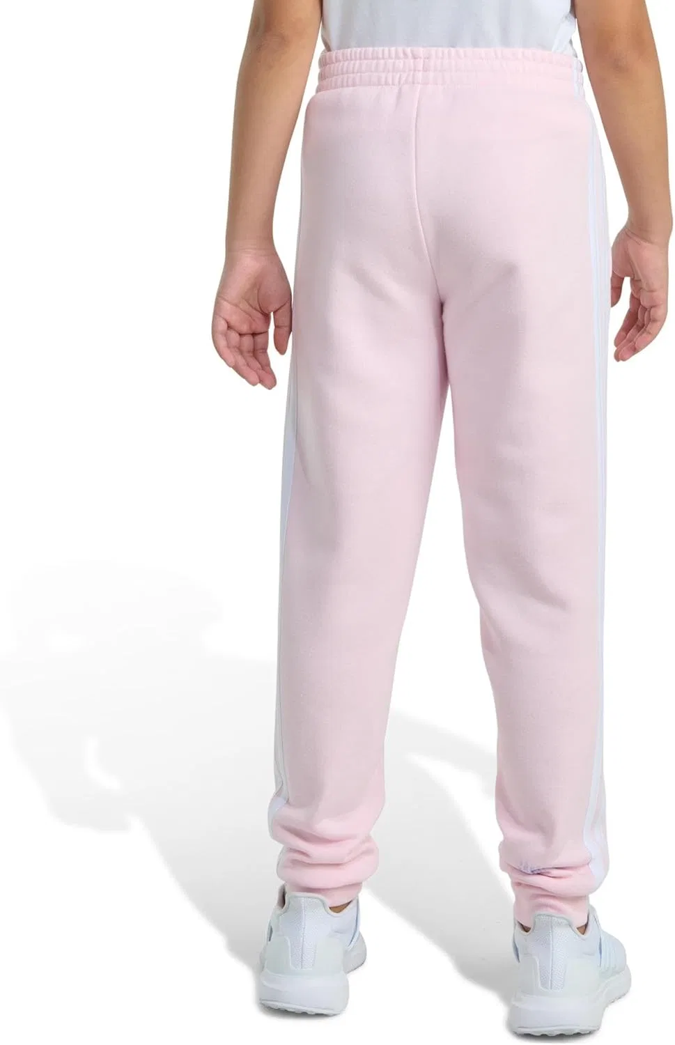 Детские флисовые спортивные брюки Adidas с тремя полосками, Clear Pink — фото 4