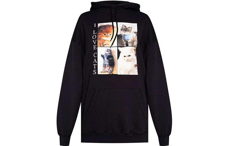 

Худи женская Balenciaga I Love Cats, черный