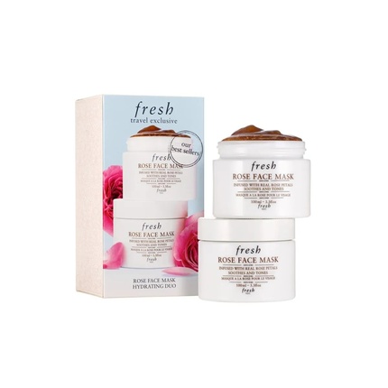 

Набор Duo Rose Успокаивающая тонизирующая крем-маска для лица - 2 шт, 100 мл Fresh