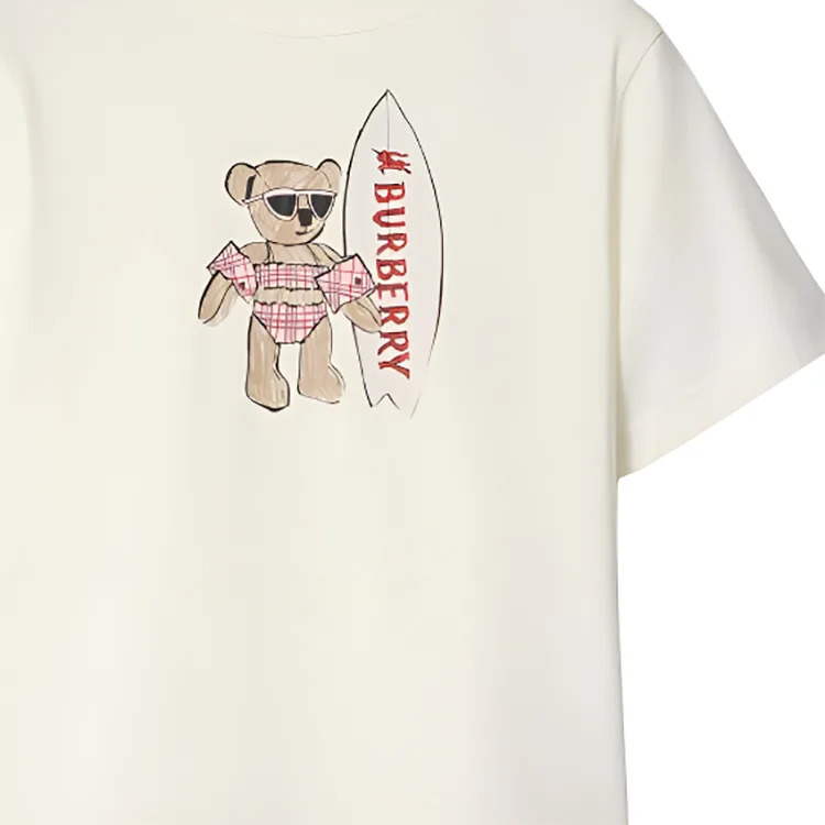 Футболка для детей с круглым вырезом Burberry, белый — фото 4