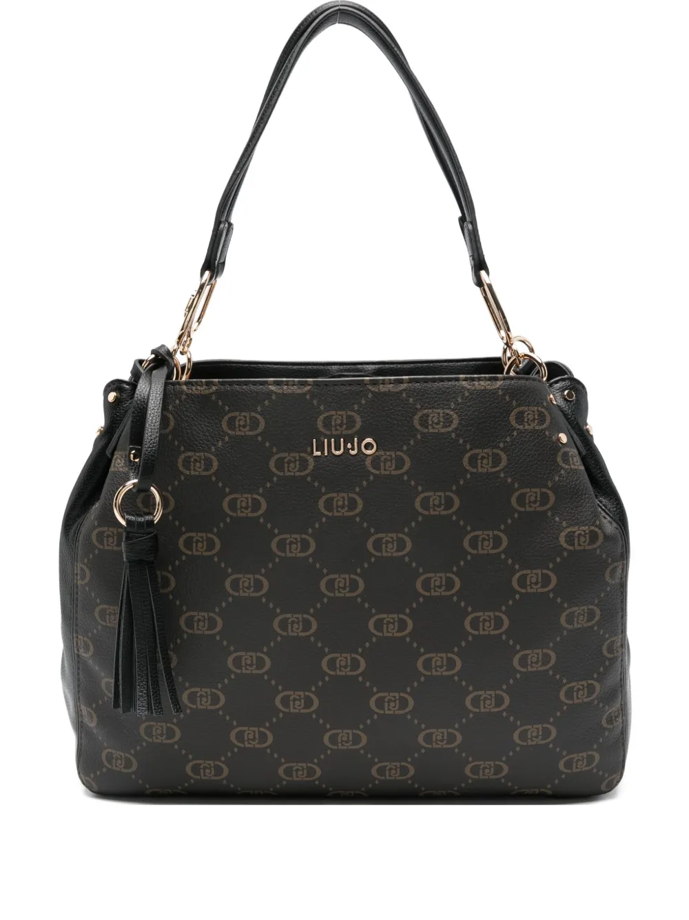 

Сумка-тоут с монограммой и кисточкой LIU JO, черный