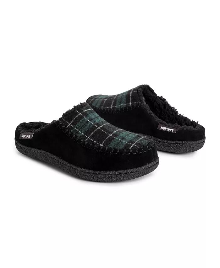 Мужские тапочки Staughton Clog, серо-коричневый, 10 шт MUK LUKS, черный — фото 3