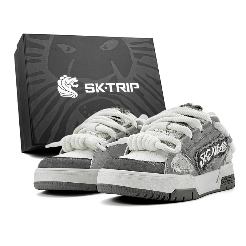 

SK.TRIP Серые кроссовки унисекс с увеличенной высотой покрытия, устойчивые к истиранию, легкие, низкие, повседневные, в коробке, цвет Gray