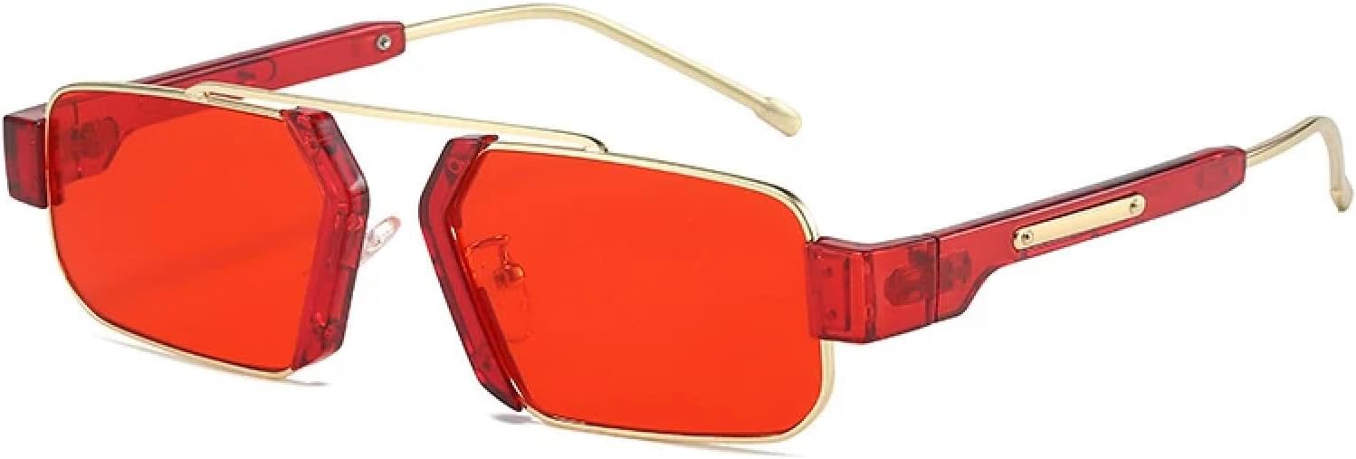 

Ретро-солнцезащитные очки с яркими линзами для женщин, модные, с прозрачными линзами с градиентом, защита от УФ-излучения UV400, солнцезащитные очки для мужчин TVTBBVV, Golden Red