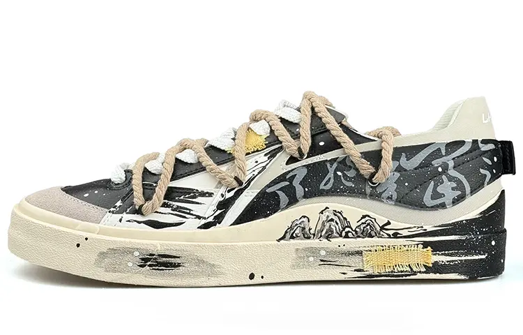 

Кроссовки LINING Sports Life Collection Skateboarding Shoes Men Low-top Beige, черный