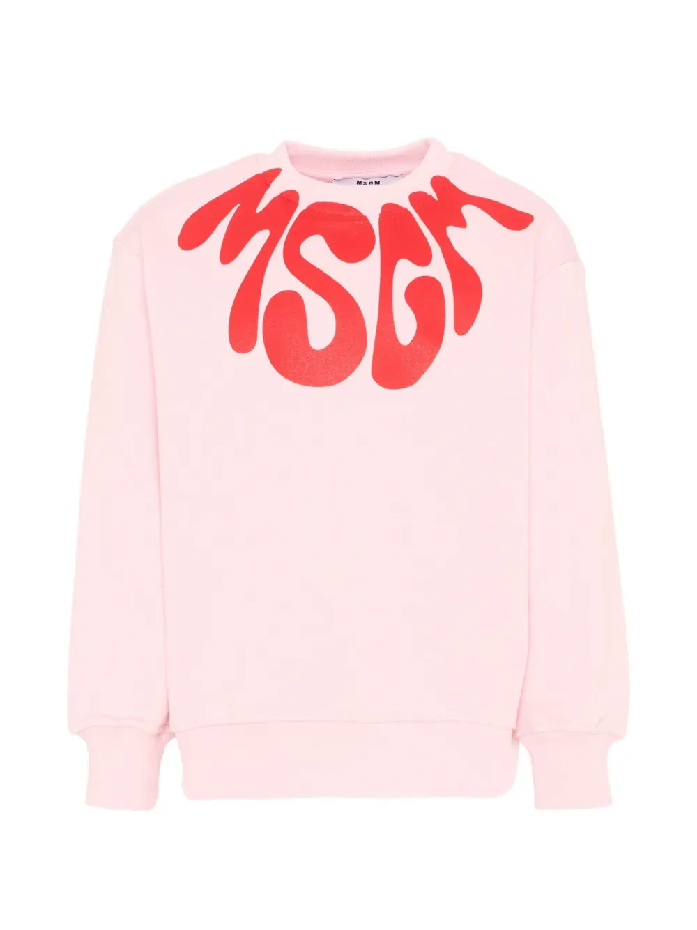 Свитшот с графическим принтом и круглым вырезом MSGM Kids, розовый