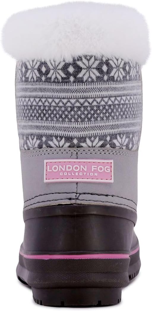 Сапоги для холодной погоды с теплой подкладкой и снегозащитой London Fog, розовый/серый — фото 3