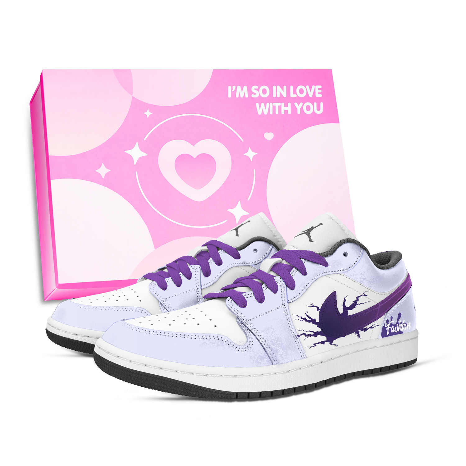 

Кроссовки Air 1 Space Time устойчивые к истиранию низкие винтажные баскетбольные Unisex Jordan, фиолетовый