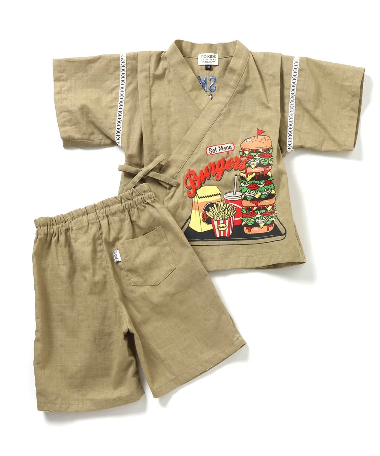 Детский костюм юката-джинбэй JUNK FOOD JINBEI F.O.KIDS бежевый
