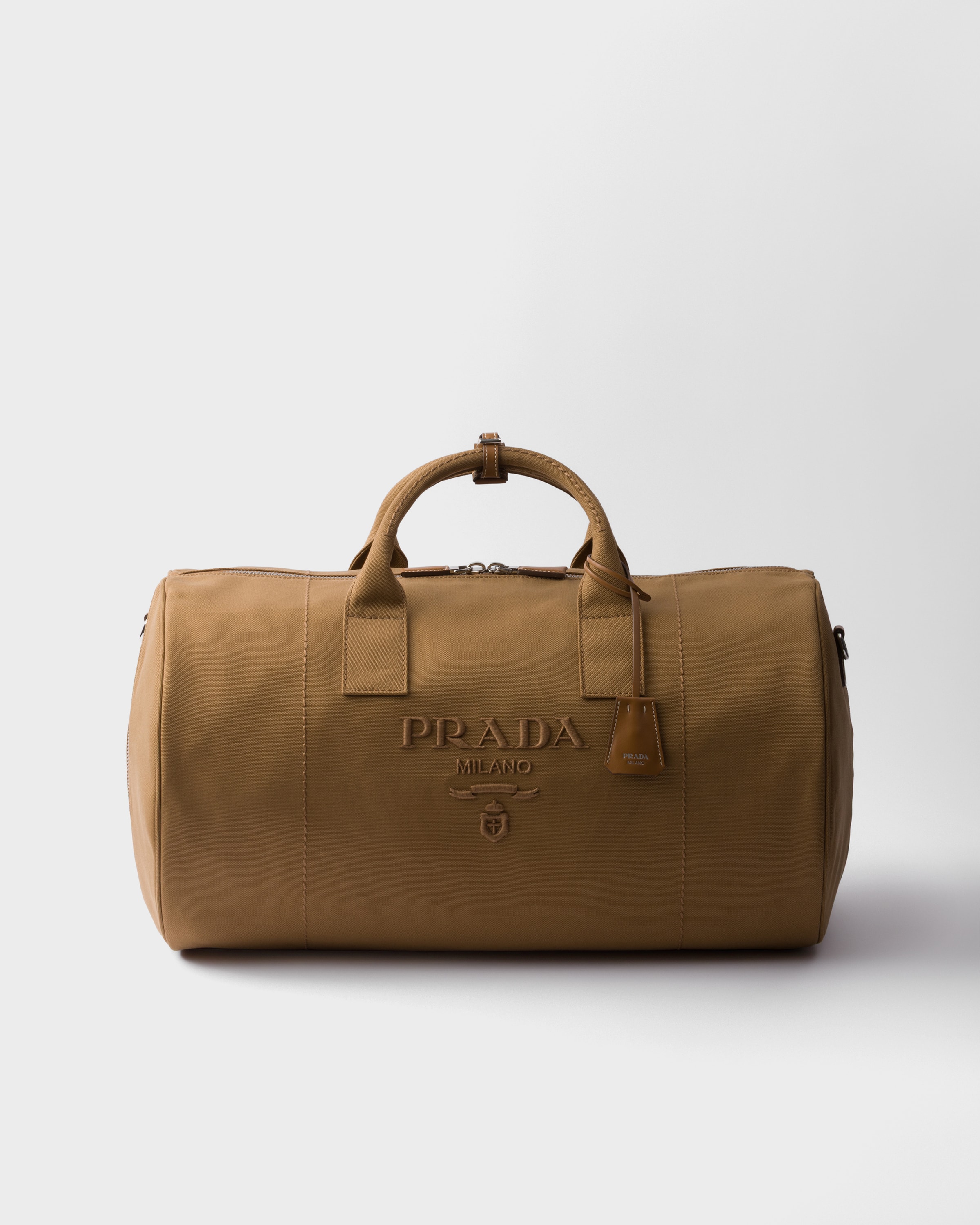 Дорожная сумка из канвы Prada, табак