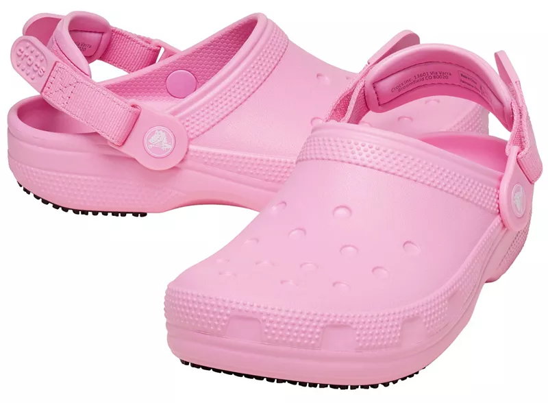 Классические нескользящие рабочие сабо Crocs, розовый — фото 3