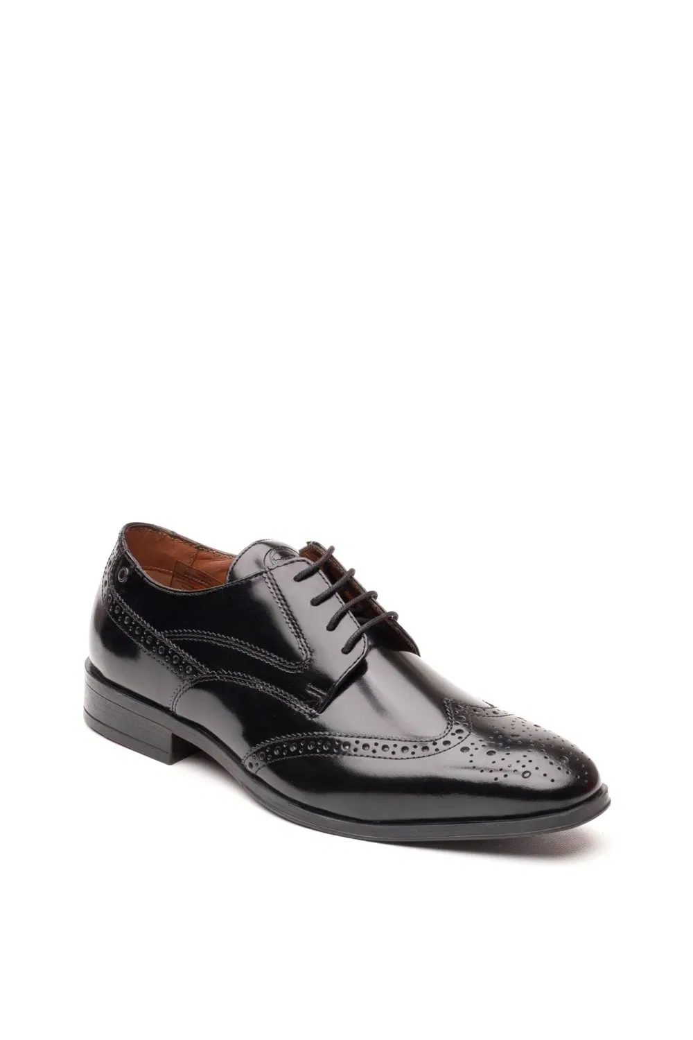 Броги Base London Steeple из кожи Hi Shine, черный