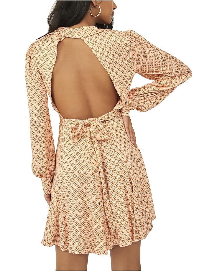 

Платье Free People It Takes Two Long Sleeve Mini Dress, цвет Ivory Combo
