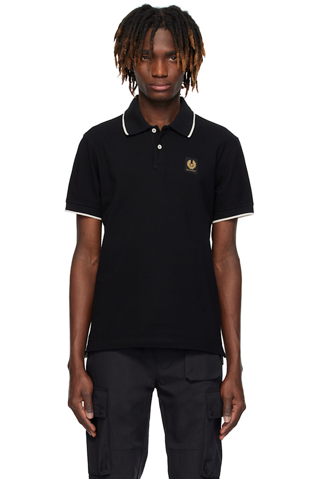 

Поло с контрастными манжетами Belstaff, черный
