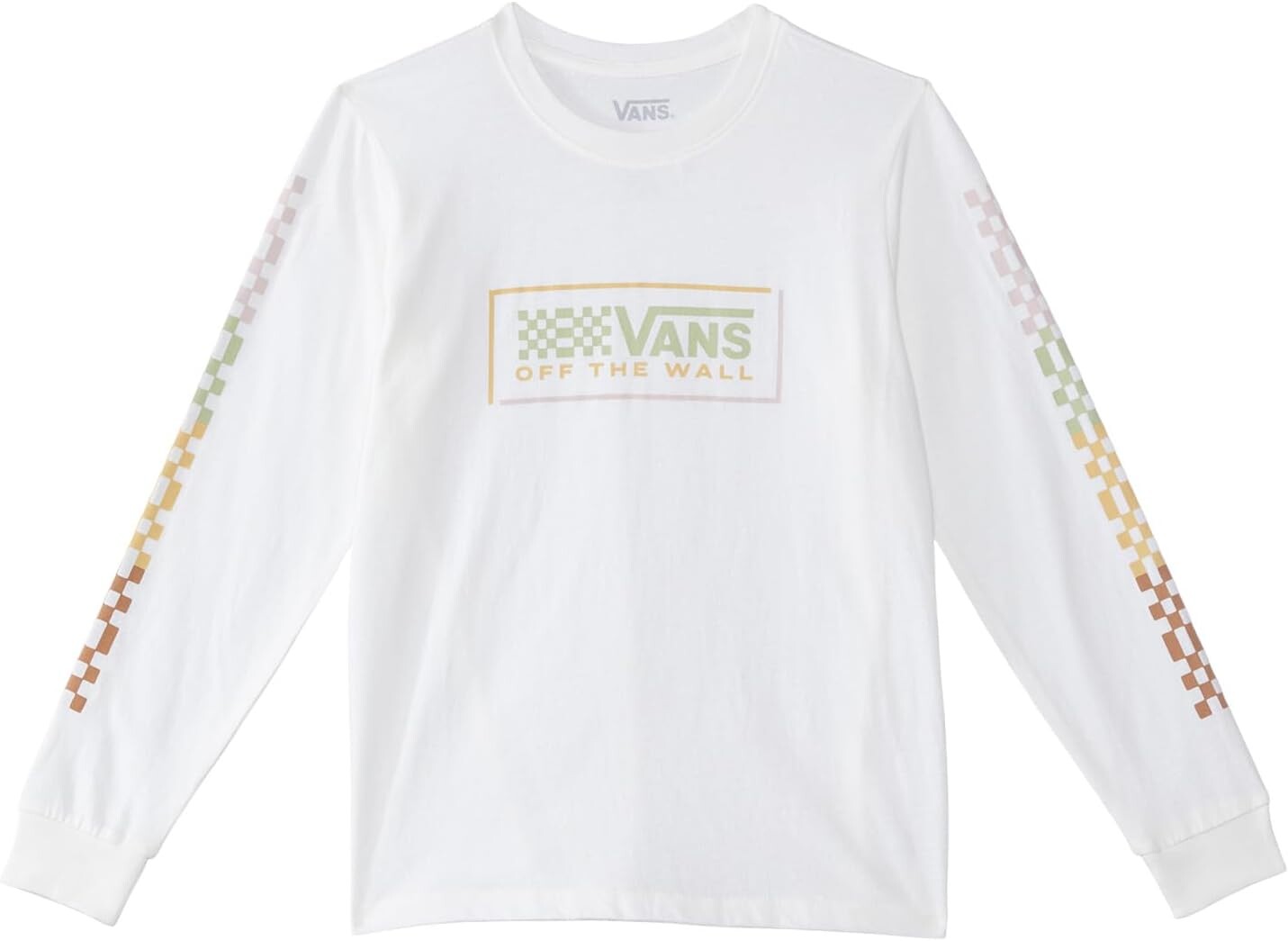 

Футболка Vans Logo Check Long Sleeve BFF, цвет Marshmallow Wavy Checkerboard