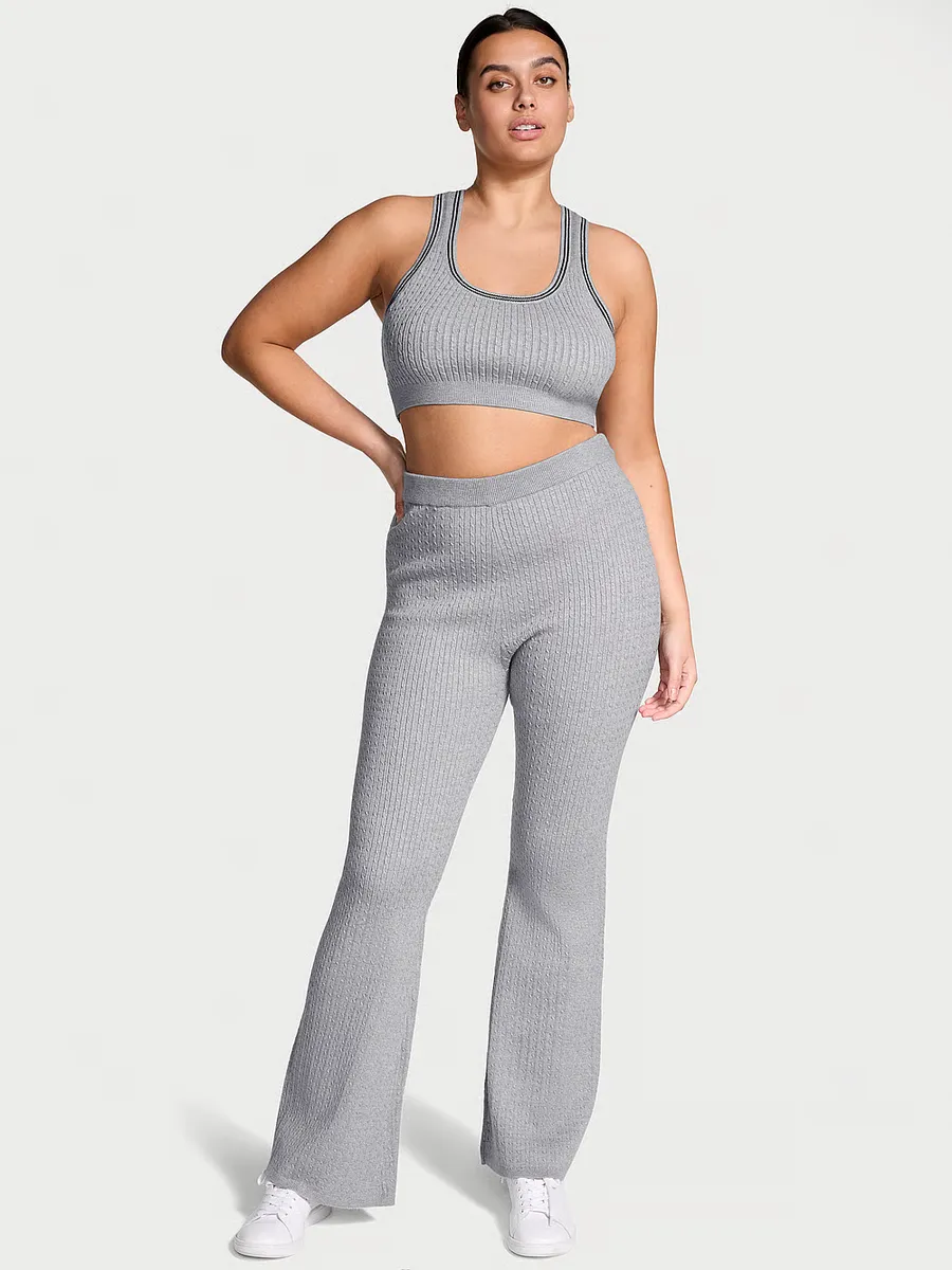 

Роскошные расклешенные брюки косой вязки Victoria'S Secret, цвет Heather Grey