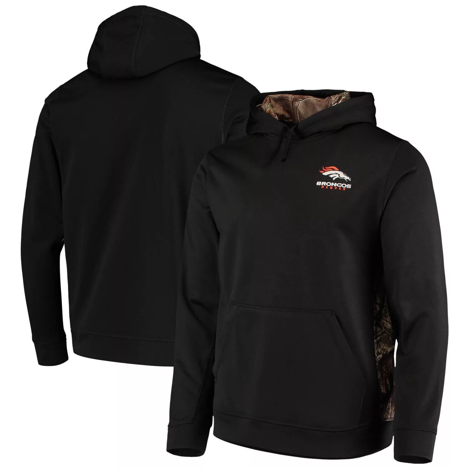 

Мужской пуловер с капюшоном Dunbrooke Black/Realtree Camo Denver Broncos Logo Ranger