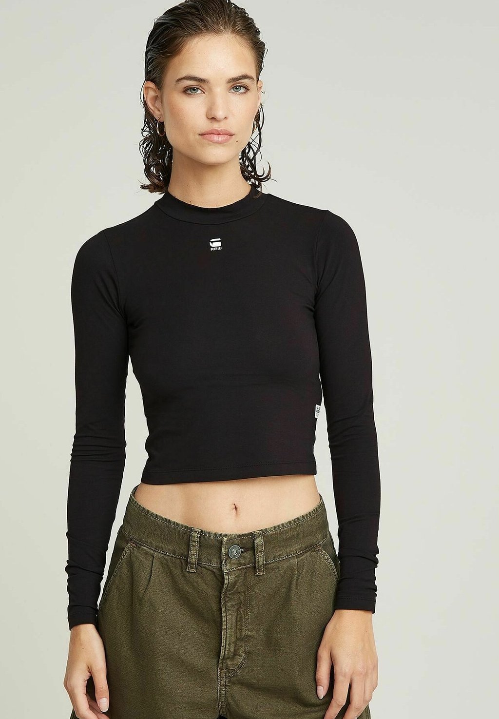 

Топ с длинными рукавами CROPPED MOCK SLIM G-STAR, черный