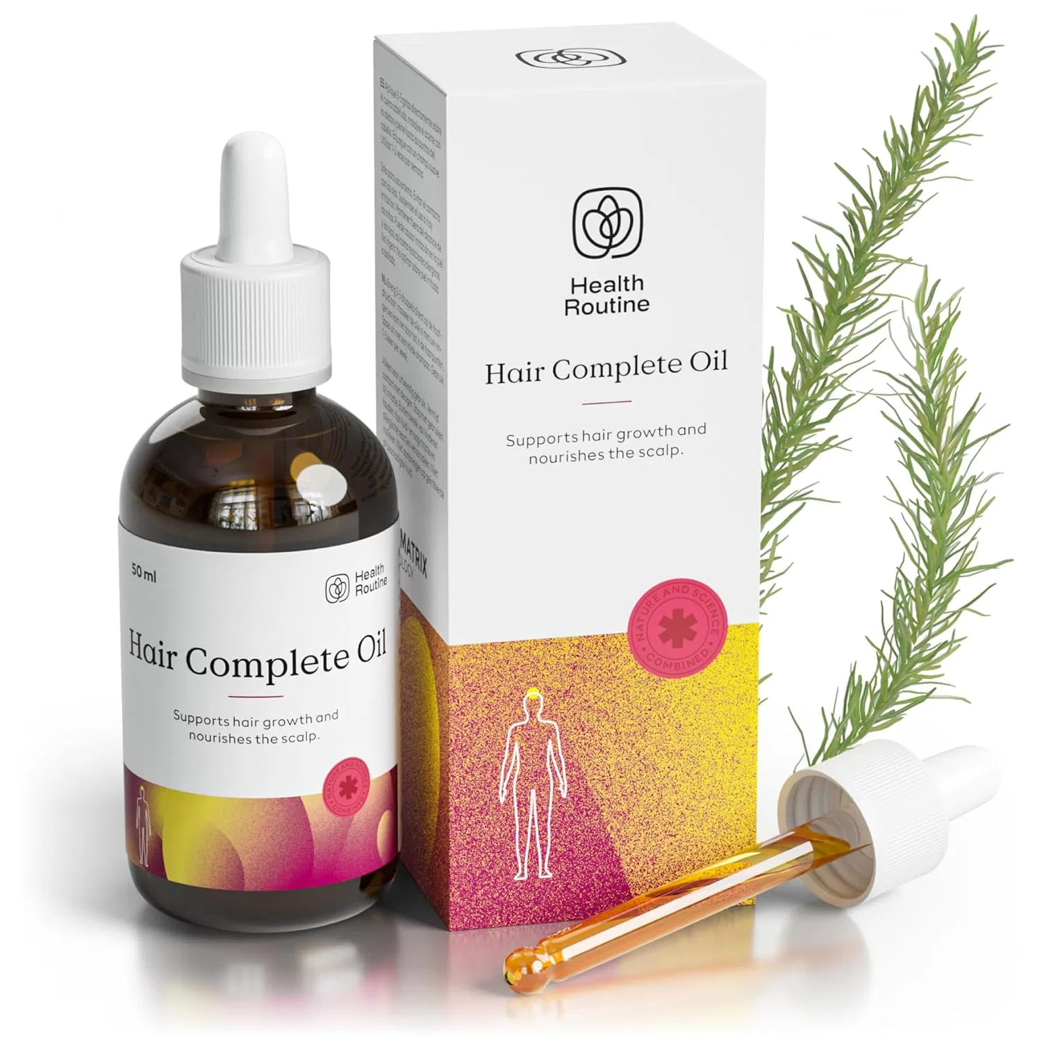 Масло для волос «Hair Complete Oil» с касторовым и розмариновым маслом от Health Routine Healthroutine, Pack Of 1