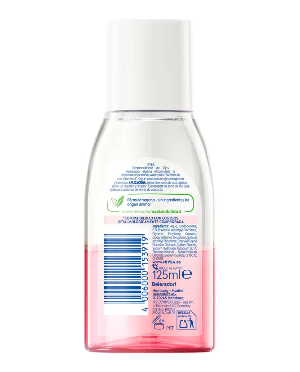 Средство для снятия макияжа Nivea — Осветляющее с глаз с витамином C, 125 мл — фото 2