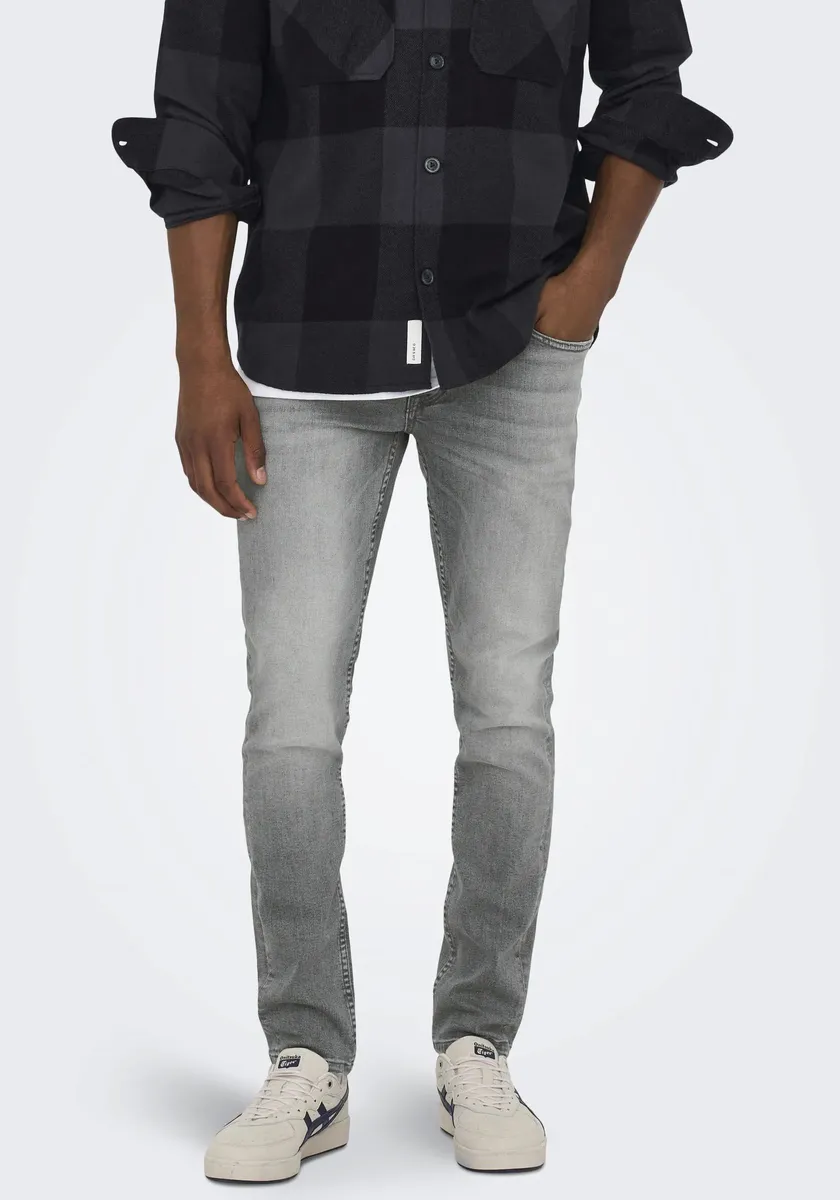 

Узкие джинсы ONLY & SONS "ONSLOOM SLIM LBD 8263 AZG DNM NOOS", серый