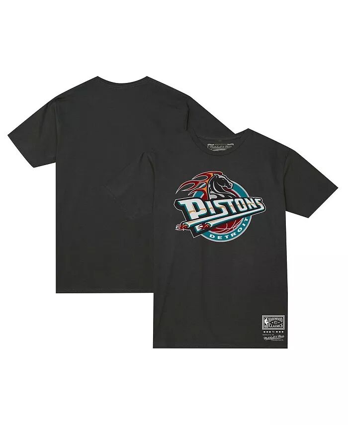 

Мужская и женская черная футболка Detroit Pistons Hardwood Classics MVP Throwback с логотипом Mitchell & Ness