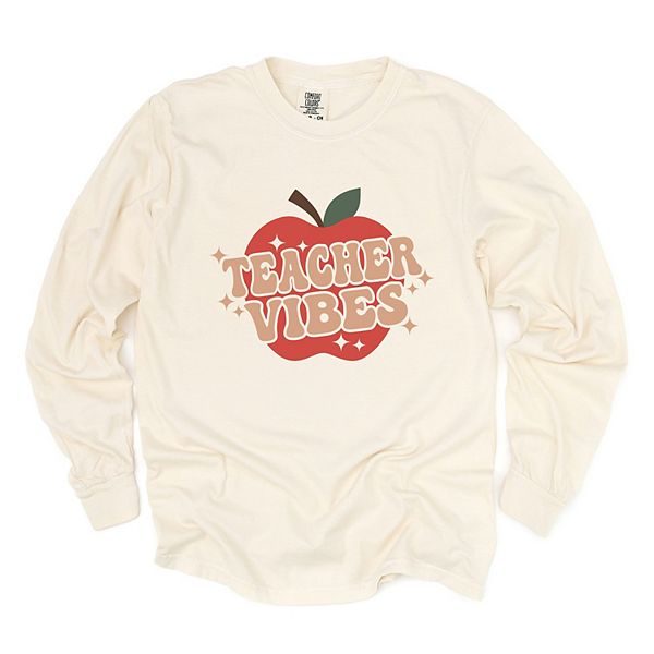 

Футболка с длинным рукавом Teacher vibes apple garment dyed Simply Sage Market, Ivory, Зеленый, Футболка с длинным рукавом Teacher vibes apple garment dyed Simply Sage Market, Ivory