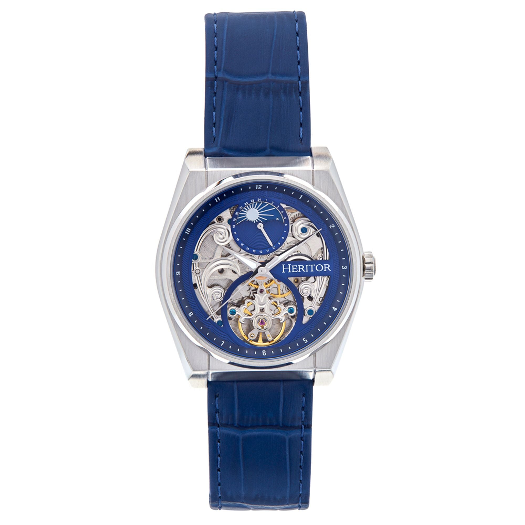 

Часы Heritor Automatic Daxton Skeleton - синие