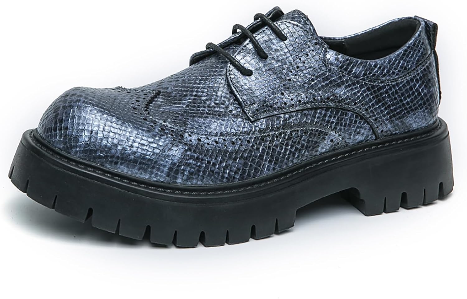 

Мужские кожаные броги с принтом на платформе, оксфорды, модные, удобные, с круглым носком, шнуровкой, массивной подошвой, устойчивым каблуком, с крыльями, туфли для официального делового, офисного или свадебного стиля Loveheynew, синий