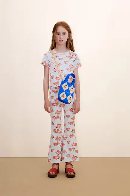 Футболка с коротким рукавом Blossoms Rib Tee Tinycottons, белый
