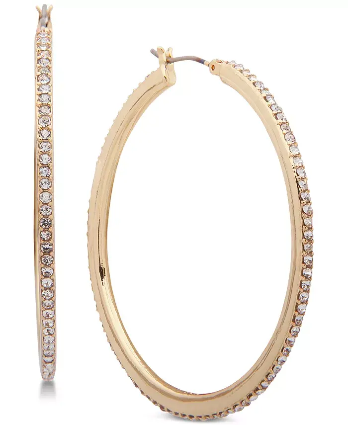 

Серьги-кольца золотистого оттенка с кристаллами паве, средние, средние DKNY