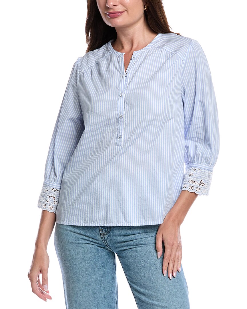 

Sam Edelman Madelyn Блузка с кружевными манжетами, синий