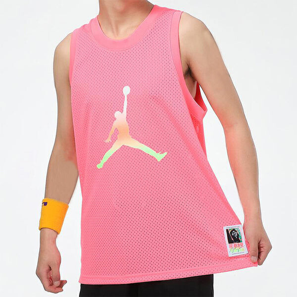 Майка Air Jordan Casual Sports Sleeveless Training Running Vest Pink Red, красный — фото 3