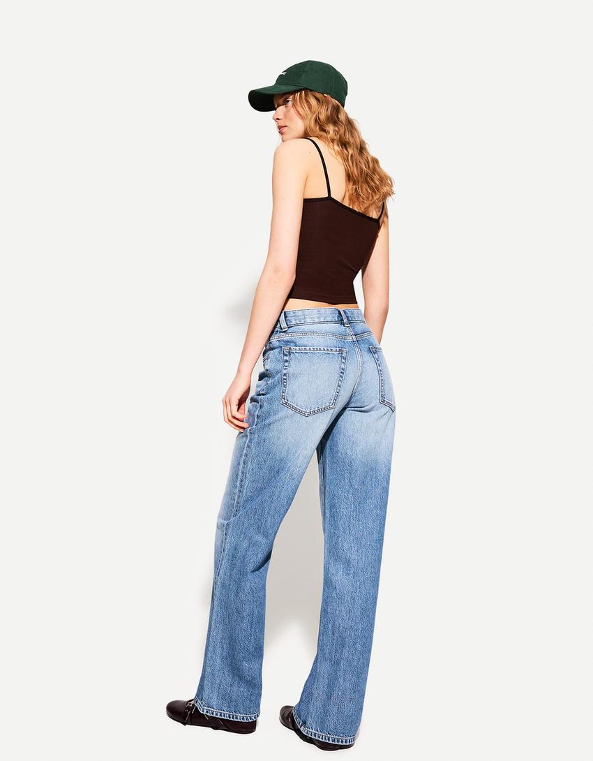 

Широкие джинсы 90-х годов Bershka, голубой