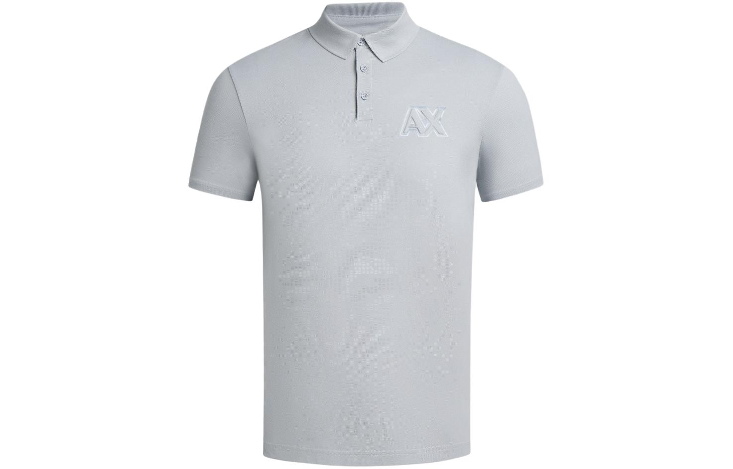 

Футболка поло мужская серо-голубая весна-лето 2024 ARMANI EXCHANGE