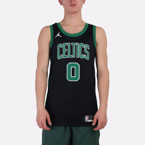 Майка Air Jordan NBA Sports Basketball Jersey Vest SW Fan Edition Boston Celtics Tatum No. 0 'Black Green', черный — фото 3