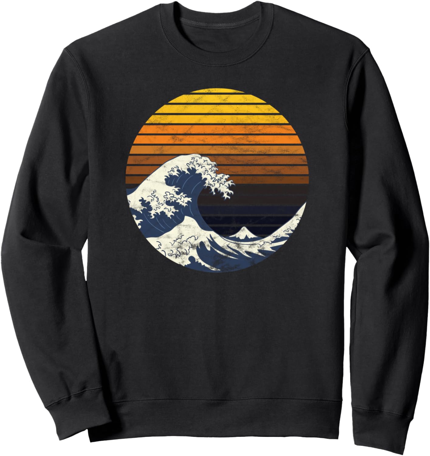 

Винтажная толстовка с изображением Хокусая из Канагавы и Большой волны Great Wave Of Kanagawa Hokusai Vintage Art, черный