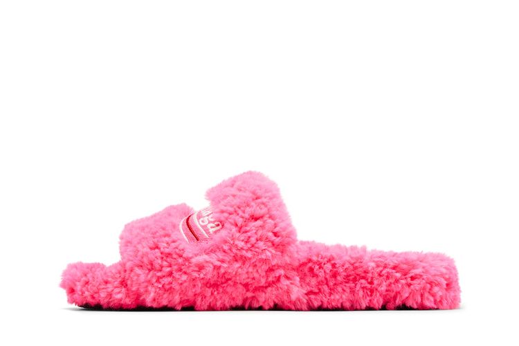 Шлепанцы Balenciaga Wmns Furry Slides 'Faux Fur - Hot Pink', розовый — фото 3
