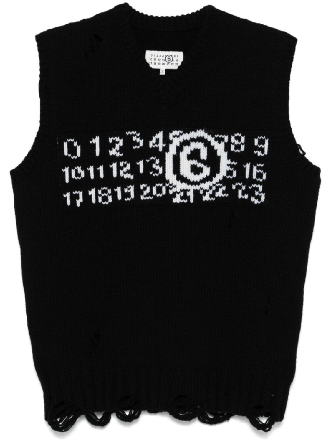 

MM6 Maison Margiela жилет вязки интарсия, черный