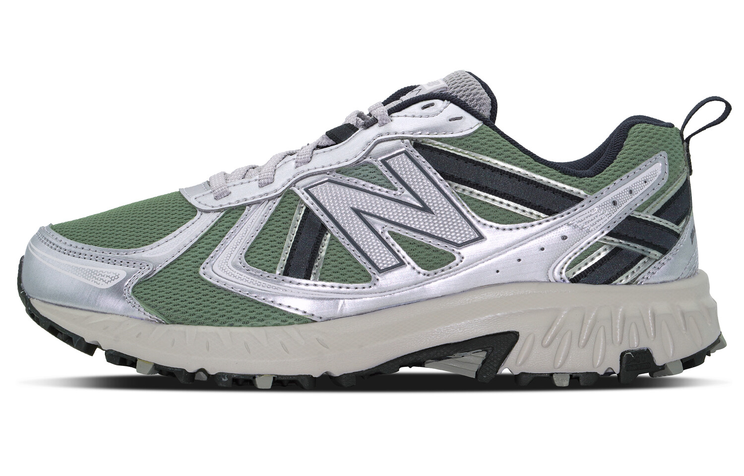 

Кроссовки NB 410 унисекс с низким верхом серебристо-зеленые New Balance