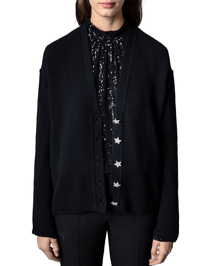 

Кардиган на пуговицах со звездами Zadig & Voltaire, черный