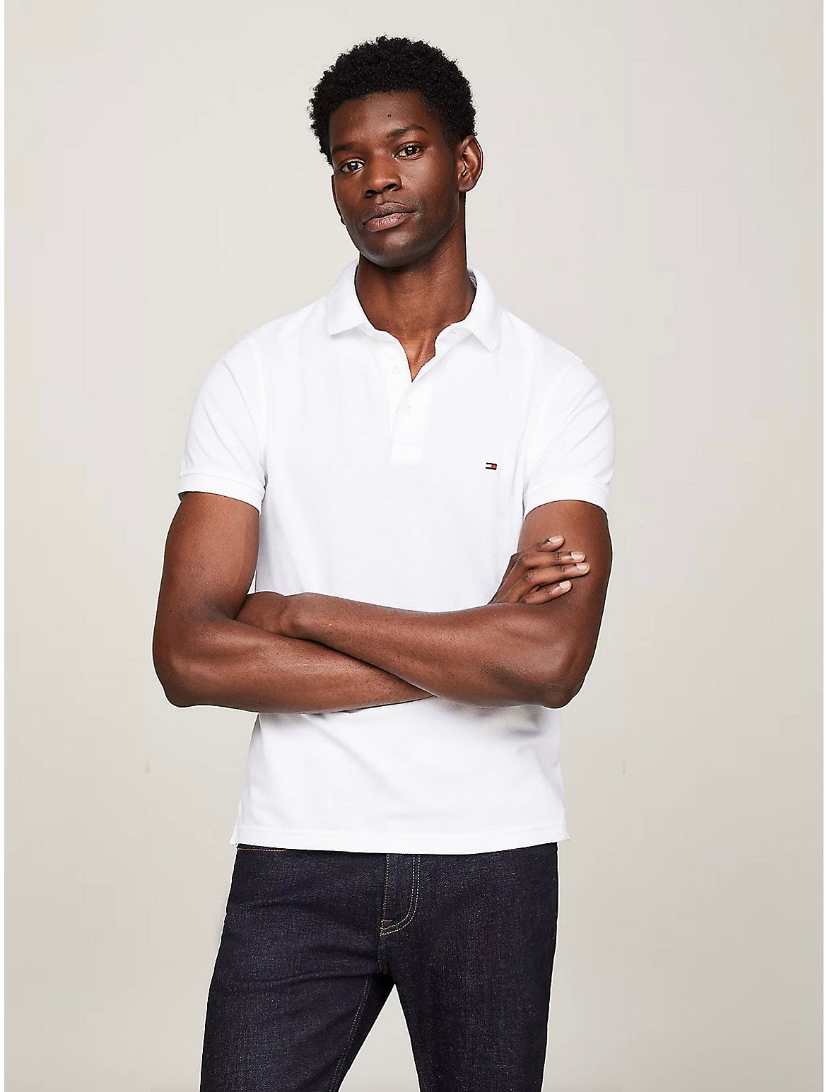 

Мужская облегающая рубашка Tommy Hilfiger Tommy Polo, цвет fresh white