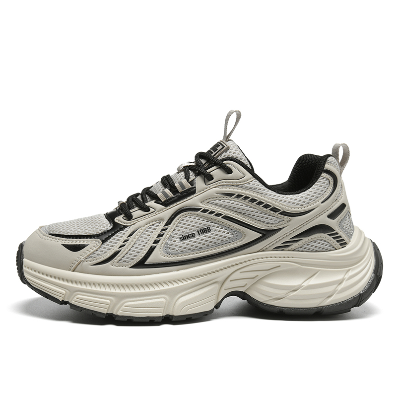 

AOKANG Мужские бежево-коричневые противоскользящие износостойкие облегченные массивные низкие кроссовки на платформе с амортизацией[Стандартный размер спортивной обуви]