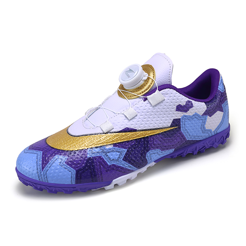 Антискользящие износостойкие футбольные бутсы Unisex White Gold Purple Kinglake — фото 2