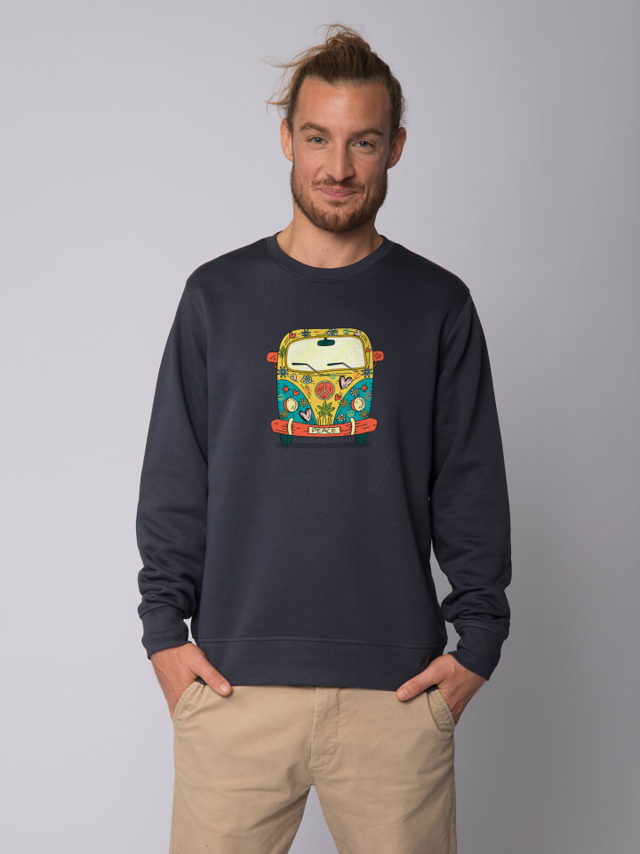 

Толстовка wat Apparel Hippies Bus, цвет india ink grey