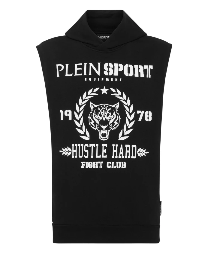 

Толстовка с капюшоном и тигровым принтом Plein Sport, черный