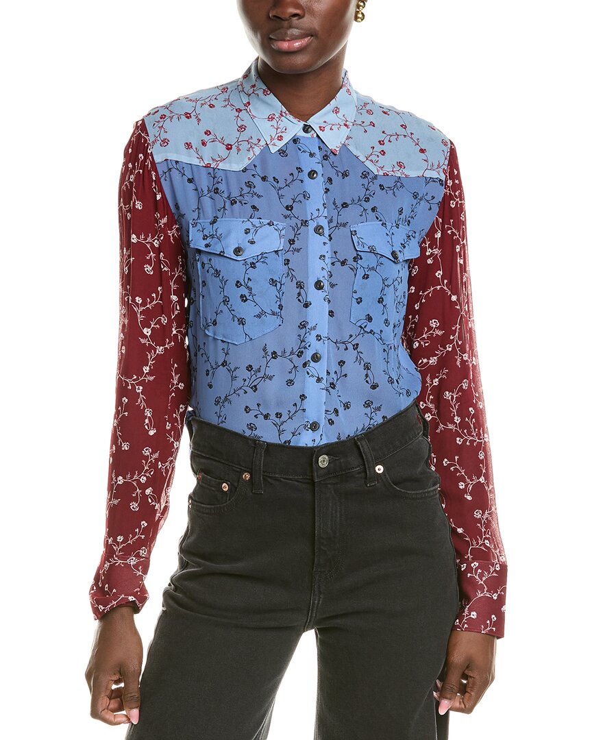 

Лоскутная рубашка Wyatt rag & bone, синий