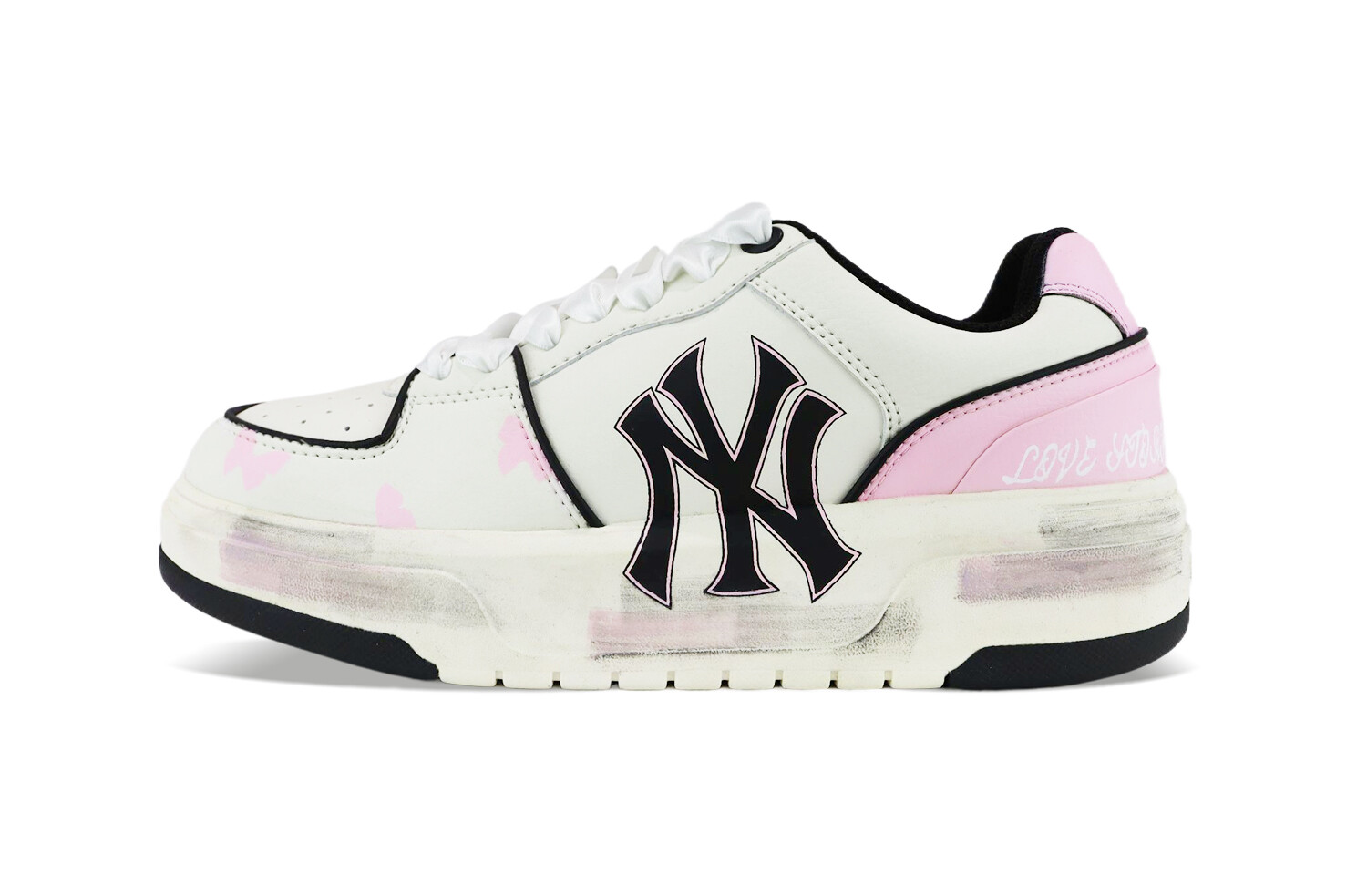 

Кроссовки MLB Chunky Liner Skateboarding Shoes Unisex Low-top White/pink, розовый